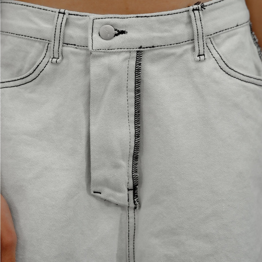 Source Unknown Reverse Stitched Jeans, Washed Whi… - image 3